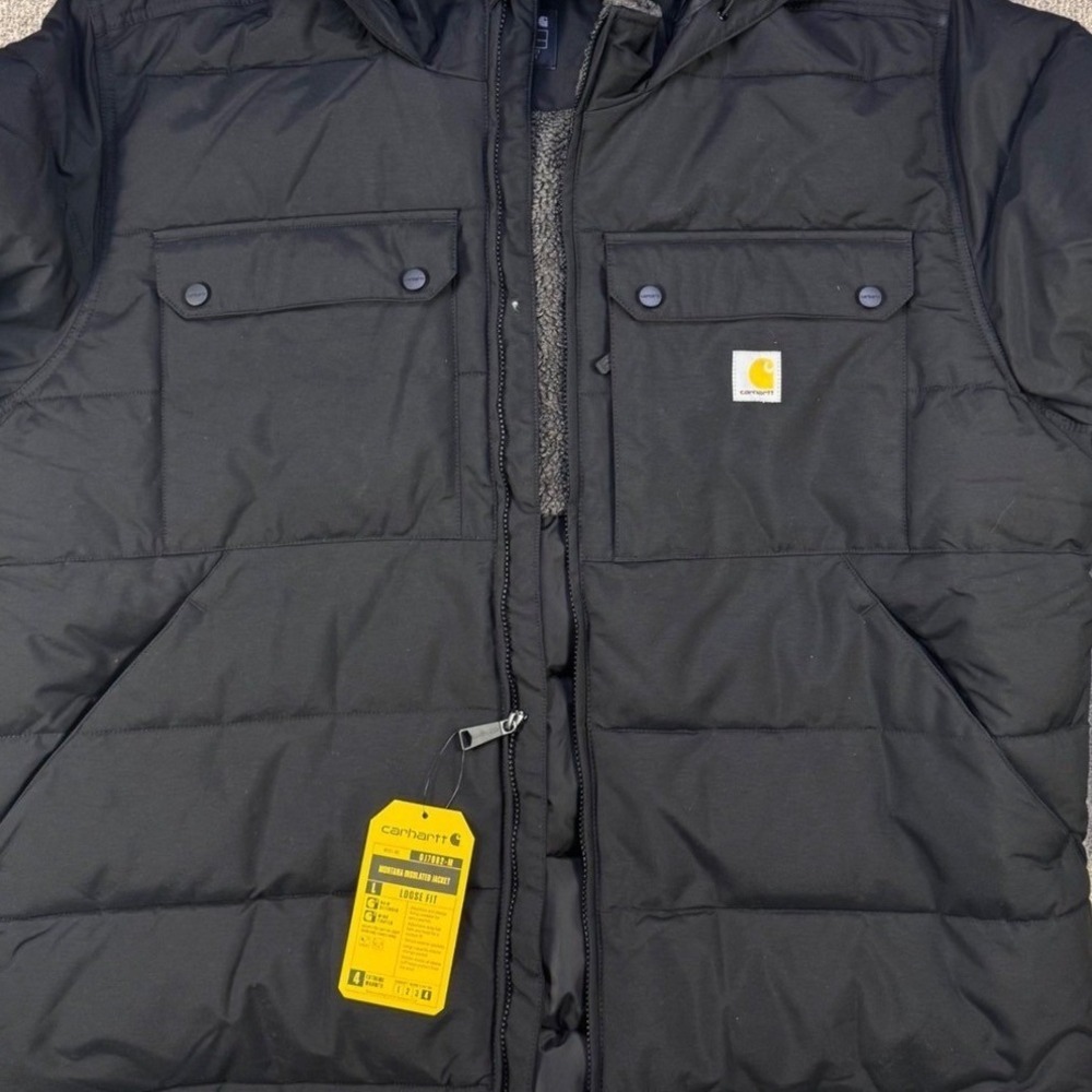 Carhartt Montana Insulated Jacket Mens 2XL Black‎ Rain Defender Hooded NWT Coat